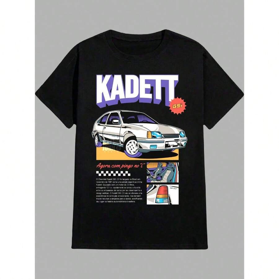 T-Shirt Vintage Car Kadett GSi 1991 Automobile Fans Motors Supercar Vehicle Unisex Male Female 100% Cotton Top Premium Streetwear Launch Immediate Shipping Various Colors!! Plus Size - màu đen - Xem 1