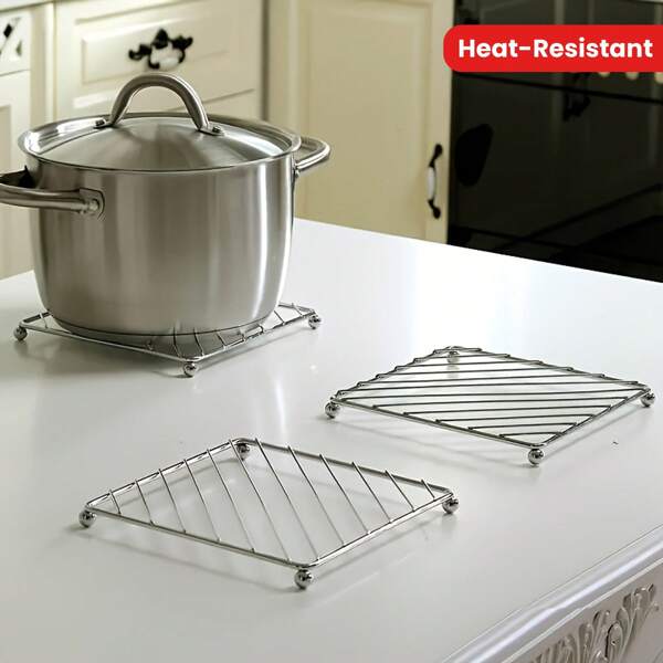 1pc/2pcs Square Heat Resistant Placemat - Coffee Table Mat, Coaster, Desk Pad, Practical Storage Rack Universal Partition Tabletop Mat, Suitable For Kitchen And Dining Room, All Season Daily Use