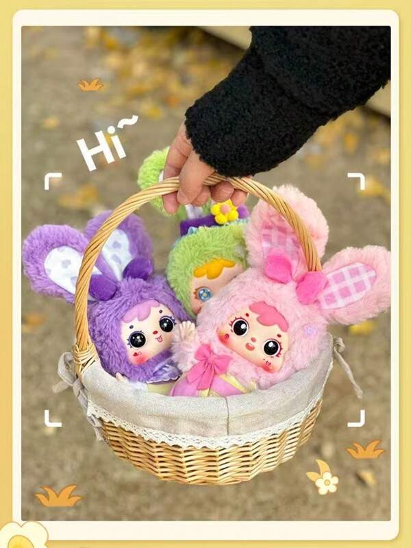 3pcs/Set Sam The Bear & Rabbit Happy Picnic Hanging Ornaments Blind Box Figurines, Gift For Girls