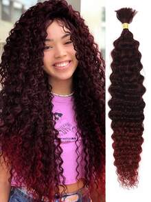 22英寸黑色柔软海洋波浪钩针编织假发，深波浪扭辫钩针编织接发，卷曲编织假发，多色合成耐热假发，1包长波浪水波纹辫子，女士合成钩针编织假发，适合日常、派对、角色扮演、节日等场合。 - 彩色 - 查看 15