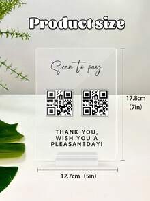 Custom Acrylic Business Decoration Sign - Personalized QR Sign, Shop Decor, Business Social Media Sign, Sign For Business,Custom QR Code Sign,Personalized QR Code Sign For Small Business,Scan To Pay Sign,Business Social Media Sign,