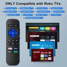 Reemplazo de control remoto para Roku-TV, compatible con televisores inteligentes de la serie Rok Hisense/Onn/Sharp - Negro - Ver 1