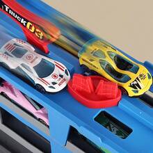 儿童变形坡道卡车玩具，可折叠轨道存储发射大卡车施工停车场，适合 3 岁以上男孩和女孩的车辆玩具礼物 - 蓝色 - 多色 - 查看 8