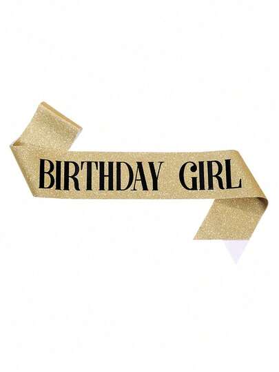 1pc Gold Party Sash Decoration, Birthday Atmosphere Accessory