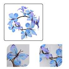 1件/12件双色渐变仿真蝴蝶枯枝藤蔓，适用于婚礼外拍道具、家居装饰、橱窗展示品、墙面装饰、商场展示等，假植物