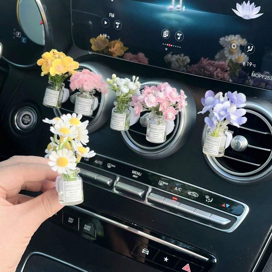 1 chiếc kẹp trang trí cửa gió điều hòa ô tô sáng tạo, hình hoa sao, không mùi, phong cách tối giản. - Một cỡ - Xem 1