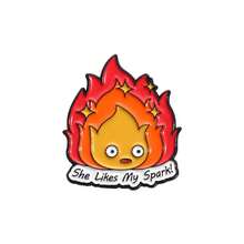 1 Pc Cute Cartoon Flame Series Lapel Pin, Funny Anime Character Peripheral Quirky Style Brooch, Versatile Fashion Accessory - Flame - View 14