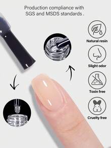 TOMICCA 8毫升/1瓶透明可撕底胶，需UV/LED灯固化持久凝胶指甲油，适用于美甲设计、DIY美甲沙龙美甲或作为女士礼物