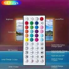 131FT/100FT/32.8FT LED Strip Lights, TV LED Backlight USB 5050 RGB Ribbon, Synchronous Color Changing LED Lights, Controlled By Black 44 Key Remote Control/White 44 Key Remote Control APP And Application Program, Can Follow Music To Change Light Colors, Home Decoration Night Lights, Bedrooms, Christmas Parties, Holiday Use For Room, Family Gathering Party Decoration