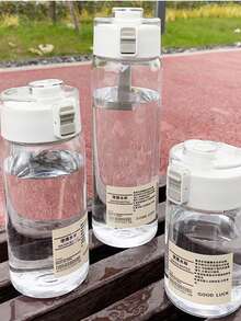 1pc 350/500/800ml Portable Sports Fitness Large Capacity Transparent Cup, Outdoor, Travel, Office Essential Water Bottle - White - View 10