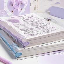 1 pièce Cahier spirale B5 de 120 pages à grille/blanc/lignes, reliure à anneaux en PVC transparent - 8 anneaux rechargeables, couverture ultra-fine et super claire durable, cahier à spirale, fabriqué avec du papier de haute qualité sans acide, convient pour le bullet journal, le croquis, la reliure double fil, les planificateurs et idéal pour les étudiants et les fournitures de bureau, fournitures de rentrée scolaire (options de couleurs multiples)