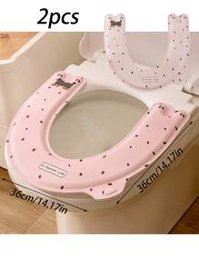 1/2pcs Adhesive Toilet Seat Cover, Waterproof Warm Padded Washable Foam Toilet Mat Cushion For Home, Maternity Bathroom Decor