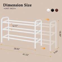 Zapatero Para Armario, Organizador De Zapatos De 3 Niveles, Estante De Metal De 28 Pulgadas Que Se Puede Ampliar A 42 Pulgadas, Para Armario, Entrada, Dormitorio, Garaje, Ajustable A 18 Pares - Cadet Blue - View 5