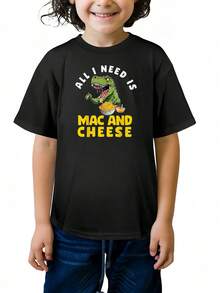 1pc Young Boy Casual Minimalist Street Fashion Style Summer Graphic T-Shirts For Outdoor Sports And Daily Wear,Summer,Black 3-13Y,KBB20623118 - 黑色 - 查看 1