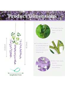 Artificial Wisteria Hanging Flowers Fake Wisteria Flower Garland Silk Vines Rattan Decor For Home Wedding Arch Wall Garden Greenery Bedroom Outdoor Office Party Decoration, Valentine Day, Gift Gifts Birthday Graduation