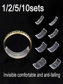 树脂戒指调节器，隐形戒指尺寸垫，适用于松动的戒指，适合所有手指尺寸。隐形戒指尺寸调节器，适合松动的戒指 - 多种手指尺寸可选，舒适且具有保护作用。可调节透明紧固器，尺寸调节工具，珠宝保护器，适合松动的戒指。戒指调节器适用于任何戒指，多种尺寸可选。女士戒指调节器。 - 查看 3