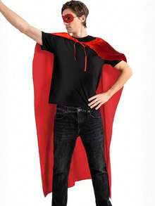 1pc Super Hero Cape And Mask Set, Role Play Cape Set Includes 1 Cape And 1 Mask, Adult Men Women Super Hero Costume, Halloween Party Favor, School Spirit Day Team Gift, Party Supplies Set - Multicolor - View 3