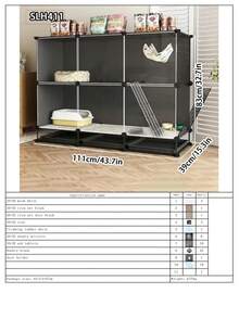 Indoor Cat Cage, Enclosed Cat Villa With Litter Box, Large Space For Cats, Grey Multi-Layer Cat House - Multicolor - View 24