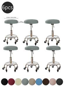 1pc Solid Color Stretchable Anti-Splash Milk Silk Round Seat Cover, Modern Style All-Season Dust-Proof Premium Bar Stool Cover, Suitable For Home