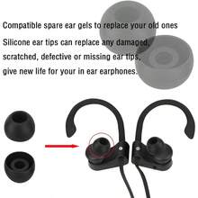 Silicone Earbud Tips Replacement Ear Tips For In Ear Headphones Rubber Tips Ear Buds Replacement Earbuds Tips 9 Pairs S M L Black01 - 黑色 - 查看 5
