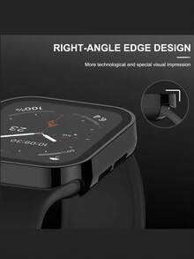 Huastonband 1件黑色相容保護殼 + 鋼化玻璃螢幕保護貼，中性款，適合運動、休閒、商務場合，極簡直邊設計，內建密封條，深層防水防塵硬 PC 外殼 + 高畫質鋼化玻璃螢幕保護貼一體式手錶保護殼，相容 40/41/44/45/49mm，相容 Ultra/9/8/7/6/5/4/SE，亦具備防摔防刮功能 - 黑色 - 查看 6