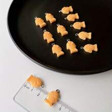 6/12PCS Cute Fish Shaped Resin Charms – Kawaii Snack Style Pendants For DIY Earrings & Bracelets