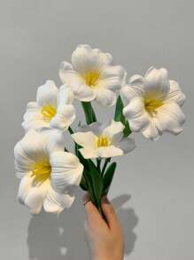 5pcs/1pc Artificial Tulip Flower Home Decor Flower Arrangement Wedding Bouquet Indoor Faux Flower Stems In Vase Party Decoration Centerpieces, Suitable For Wedding Decoration, Bridal Backdrop Props, Bouquets, Corsages, Arch, Party Decorations, Gifts, Christmas, Halloween, St. Patrick's Day