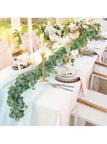 1pc, 70 Inches/180cm, Artificial Eucalyptus Wreath, Boxwood Greenery Garlands, Faux Fern Vines, Suitable For Valentine's Day Backdrop, Decorations, Centerpiece, Wedding Party, Mantle Decor, Scene Decor, Home Decor