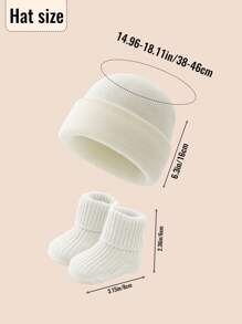 2pcs/Set Personalized Graphic Knit Hat And Socks For Infants & Toddlers, Comfortable, Fashionable And Versatile, Suitable As Gifts For Boys And Girls For Everyday Wear