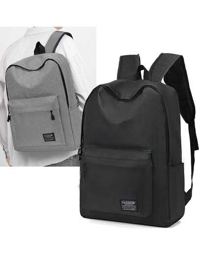 大容量可折叠纯色多功能背包男士书包 - 高容量，多功能学校背包，带多个隔层，耐用材质，适合学校、工作和户外活动，旅行背包，返校季
