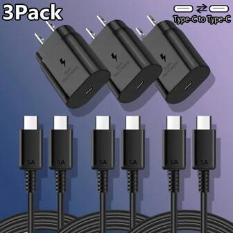 Cargador súper rápido USB C de 25W, adaptador Tipo C con 1 cable de carga rápida Tipo C a Tipo C, cargador de pared para teléfono celular compatible con Samsung Galaxy S25 S24 S23 S22 S21 S20 S10 Plus, Note20/10, Oppo, compatible con Xiaomi, Vivo, compatible con iPhone 16/15/Pro/Pro Plus Pro Max, adecuado para viajes, oficina, dormitorio y hogar