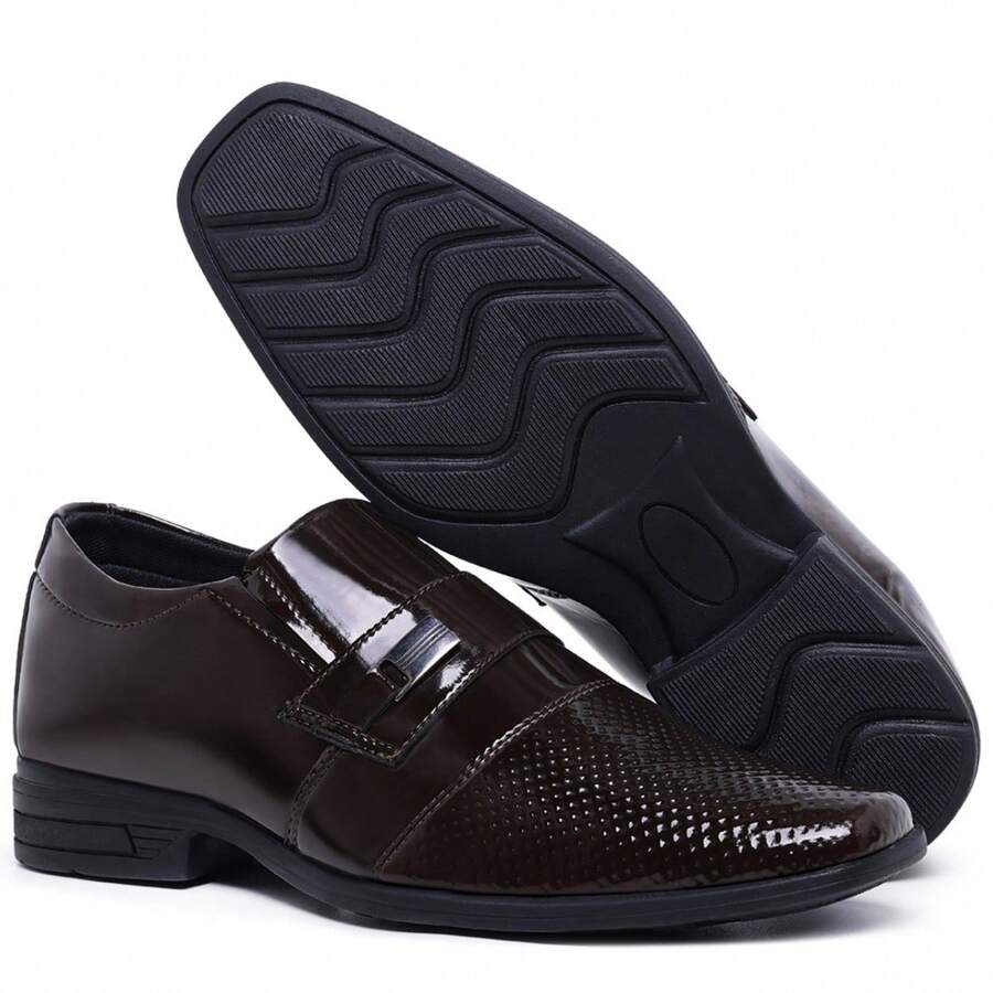 Men's Dress Shoes Comfortable Shiny Patent Formal Party02 - Rỉ Nâu - Xem 1