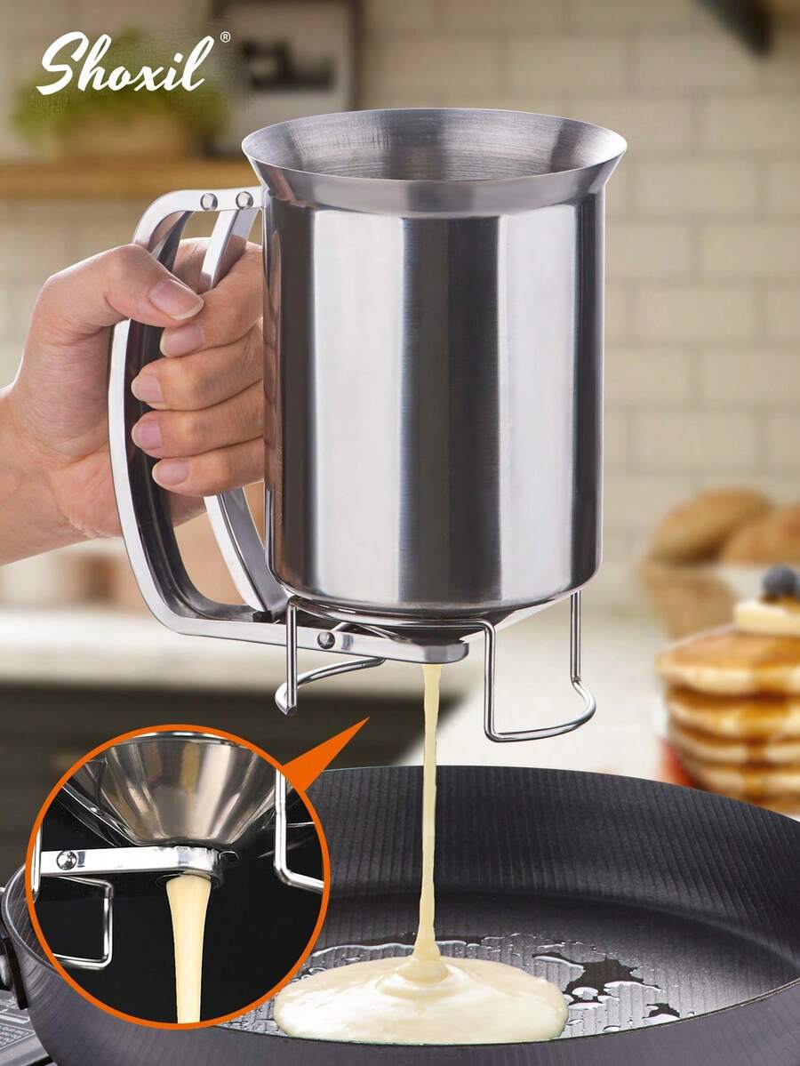 shoxil 1 个面糊漏斗，用于挤压面糊，用于挤压泡芙和煎饼面糊的工具，适合烘焙和厨房使用。