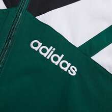 Adidas Áo khoác thể thao dáng rộng cho nam, Áo khoác ngoài thể thao thường ngày, JX3053 - Rừng xanh/đen - Xem 7