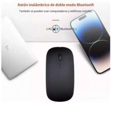 Mouse Inalámbrico Recargable 2.4g Con Bluetooth 7color Ratón Silver