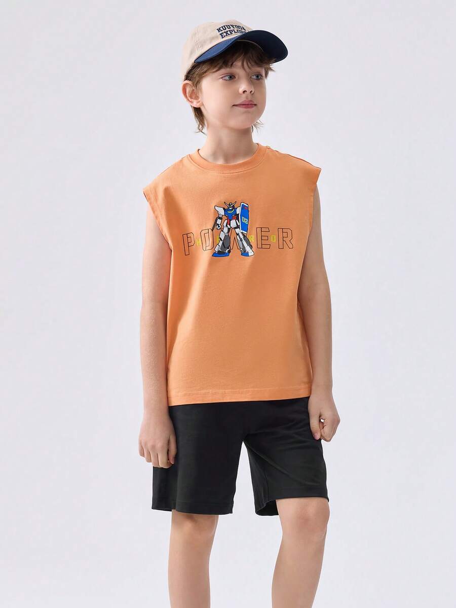 Balabala Tween Boy Short-Sleeve Set, 2025 Summer 2 Pieces Quick-Dry Outfit