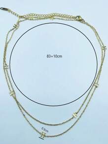 1pc Stainless Steel Fashionable Sexy Geometric Letter Body Chain Waist Chain, Suitable For Parties, Gatherings And Vacations