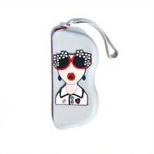 Modisches neues Brillenetui aus Silikon mit Griff, tragbare Reiseaufbewahrungsbox für Brillen, geeignet für Lippenstift und Kopfhörer - niedliches Geschenk für Mutter, Freundin, Ehefrau und Kinder, Cartoon-Design