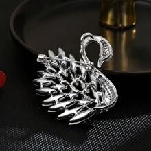 [Lujo de moda] 1 pieza Elegante broche de cisne con rhinestone, alfiler versátil para abrigo, elegante pinza para bufanda, nuevo accesorio de joyería de moda 2025, regalo para la novia