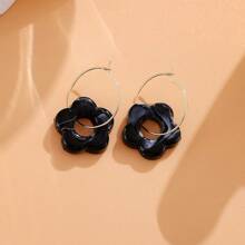 6 paires de boucles d'oreilles à fleurs minimalistes et mignonnes de couleur macaron en acrylique, convenant à la tenue quotidienne des femmes