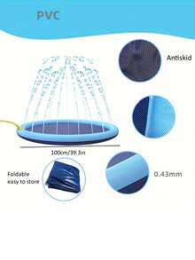 加厚耐用宠物喷水垫，快速为狗狗洗澡，清凉夏日乐趣，便携，防漏，清凉沐浴，完美的宠物户外玩具，猫咪和小动物户外沐浴，大型宠物狗泳池折叠式清洁沐浴池，狗狗户外游泳垫，宠物降温喷水垫