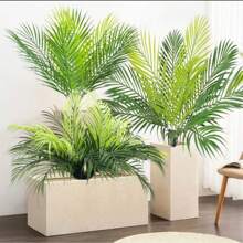 12pcs Artificial Palm Tree, Plastic Plants Greenery, Fake Tropical Shrub, Large Leaf, Suitable For Indoor/Outdoor Garden, DIY Basket Filler, Wedding Decor, Party Decoration, UV Resistant