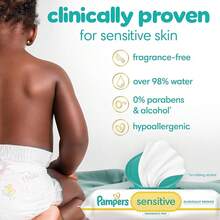 Toallitas Húmedas Pampers Sensitive, Paquete de Viaje, 56 unidades - 56 unidades (paquete de 1) - Ver 2