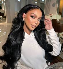 42 Inch 200% Density Wear And Go Glueless Wigs Human Hair Pre Plucked Pre Cut 5x5 HD Lace Wigs Body Wave Lace Front Wigs Human Hair For Women 200% Density Natural Black - Natural Black - 查看 7