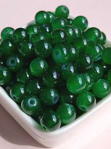 100 Stücke 8mm einfarbige Glasperlen rund für Armband, Halskette, DIY Schmuckherstellung