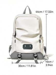 16 Inch High Capacity Casual Business Laptop Backpack - Multi-Compartment Polyester Solid Color School Bag, Suitable For Travling, Outdoor Hiking - Multicolor - View 3