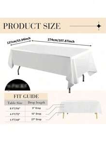 1/3/10 Peças Toalha de Mesa Plástica Premium, Toalha de Mesa Retangular Descartável Decorativa, Toalhas de Mesa Plásticas Brancas para Festas, Eventos e Casamentos, Dentro e Fora de Casa, Decoração de Festas, Natal
