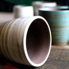 Taza de cerámica de gres con esmalte craquelado pintado a mano, taza de café y té de cerámica asiática vintage, apta para lavavajillas, regalo para uso doméstico, aromaterapia zen - MubaiGrandeRedondo350ml - Ver 7