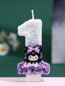 Sanrio 银白玉桂狗主题创意数字蜡烛氛围卡通生日派对蛋糕