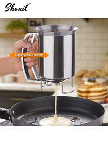 shoxil 1 个面糊漏斗，用于挤压面糊，用于挤压泡芙和煎饼面糊的工具，适合烘焙和厨房使用。